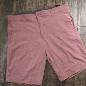 SPLIT Men's Flat Front Shorts in Dusty Rose Sz 38 Drifit 10" Inseam